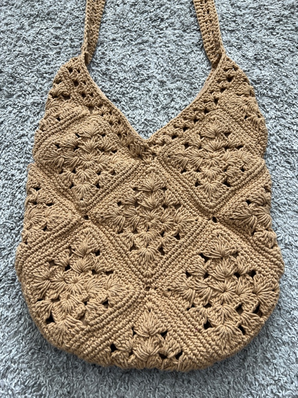 Forever 21 Tan Knit Shoulder Bag Purse with Inside Pocket - Picture 2 of 8